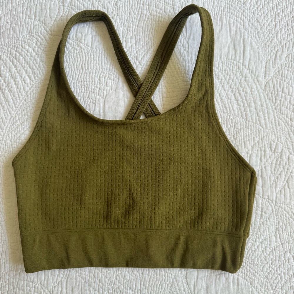 Fabletics Sports Bra - Olive Green - Small